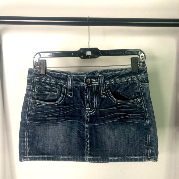 Miss Me Dresses & Skirts - Miss Me Midnight Embellished Jean Mini Skirt